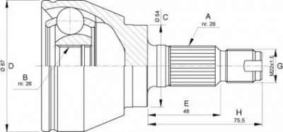 OPEN PARTS cvj574610 -  Шарнирный комплект, приводной вал